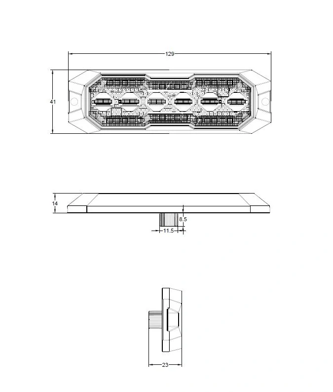 PROFI výstražné/pozičné LED svetlo, oranžové + biele, 12-24V, ECE R65