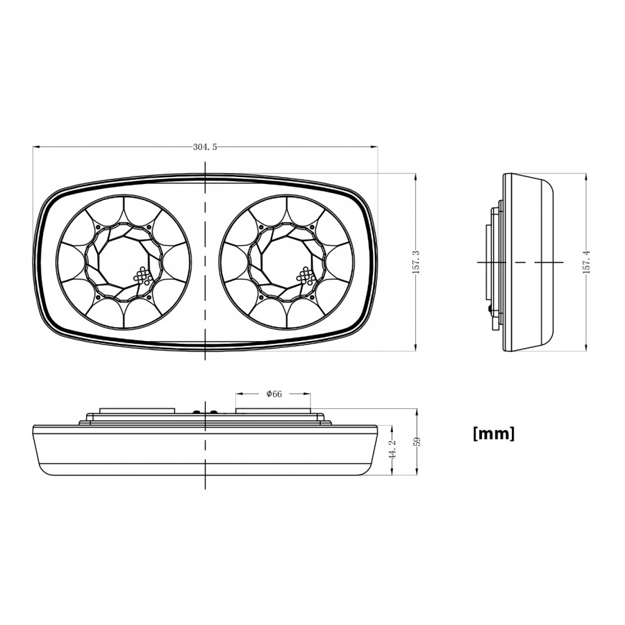 LED minirampa 305x158 R10 R65 magnetické uchytenie BLK0033