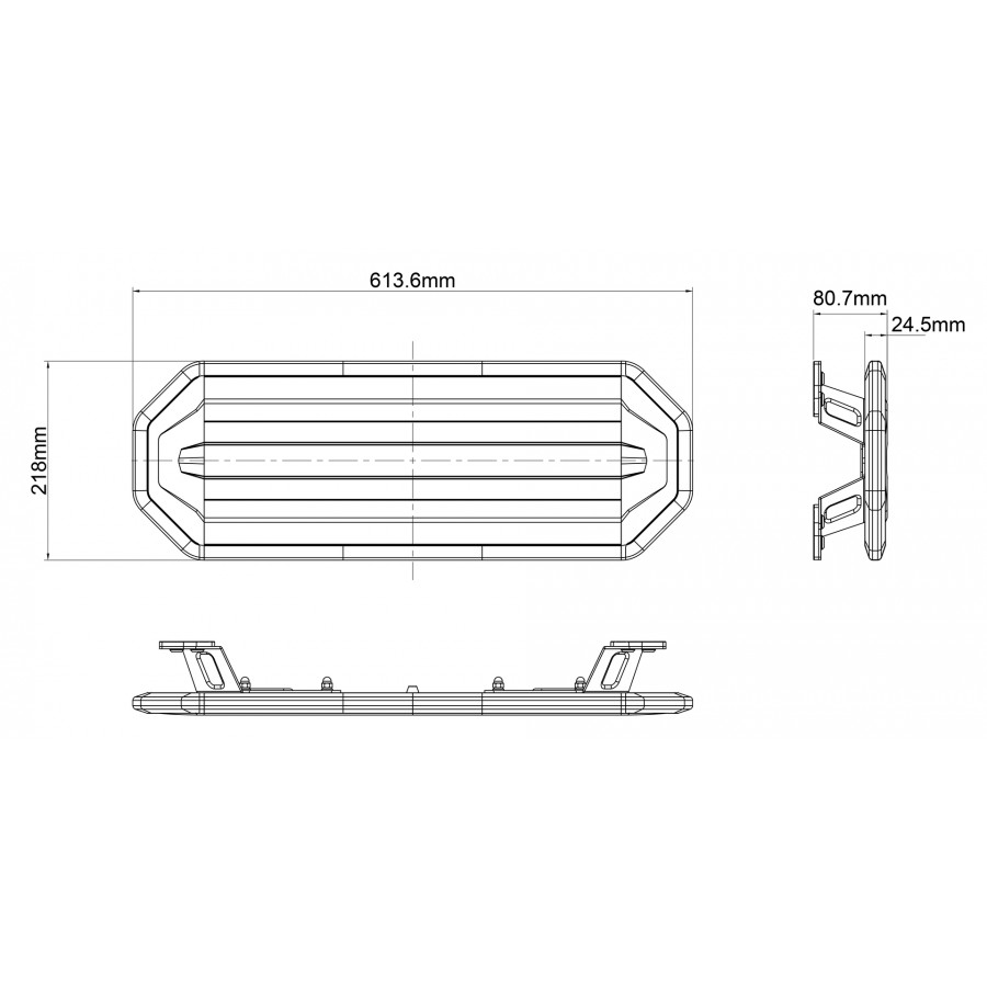 LED majáková rampa  614mm R10 R65 BLK0039