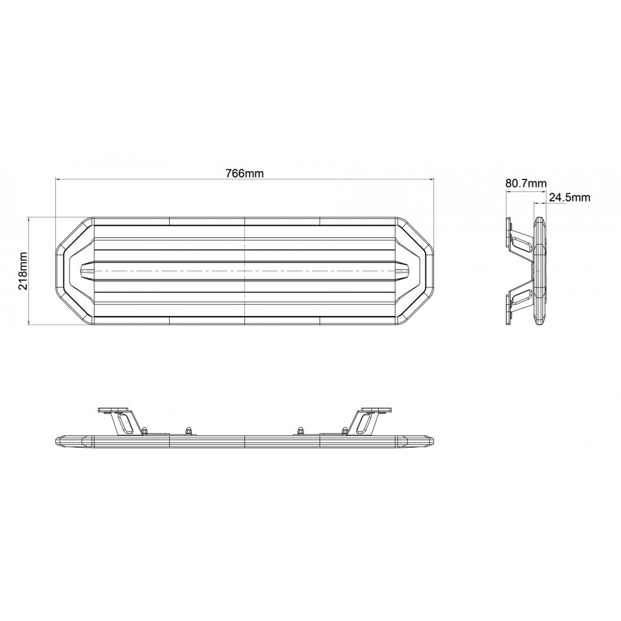 LED majáková rampa 776mm R10 R65 BLK0040