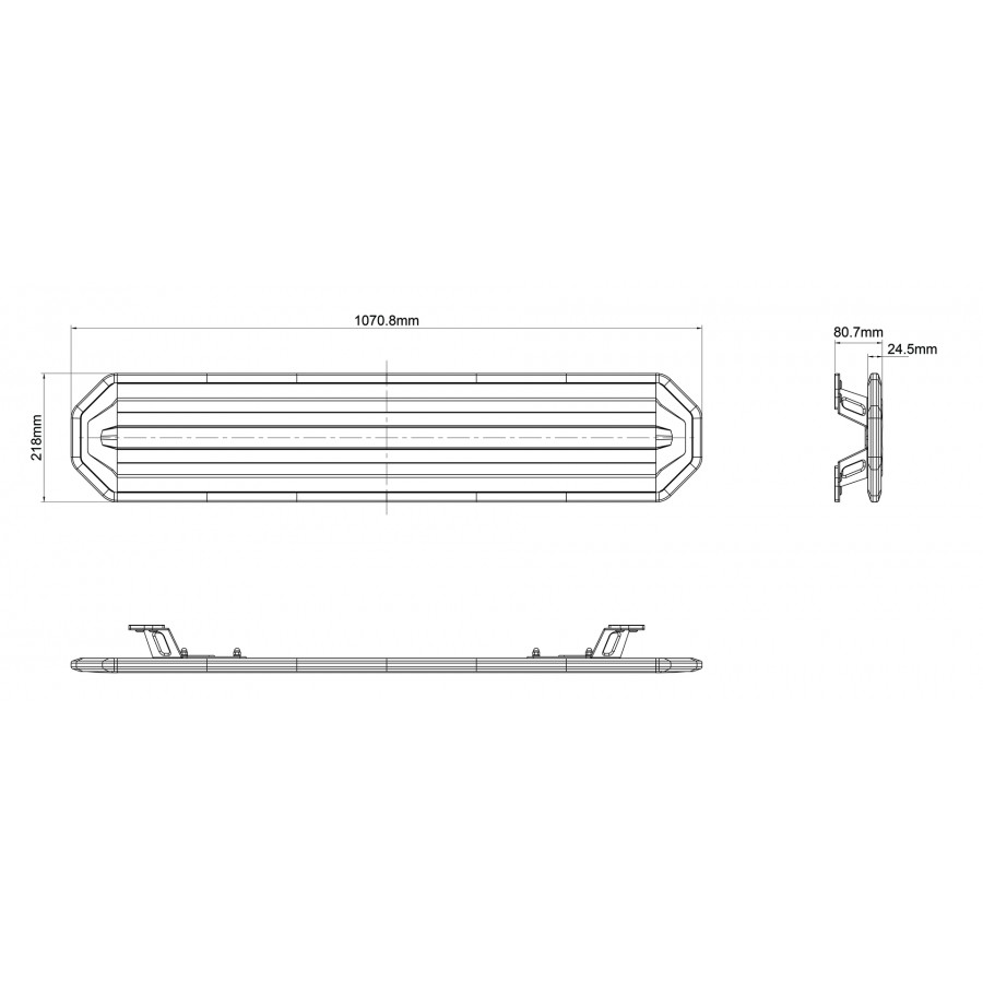 LED majáková rampa 1071mm R10 R65 BLK0041