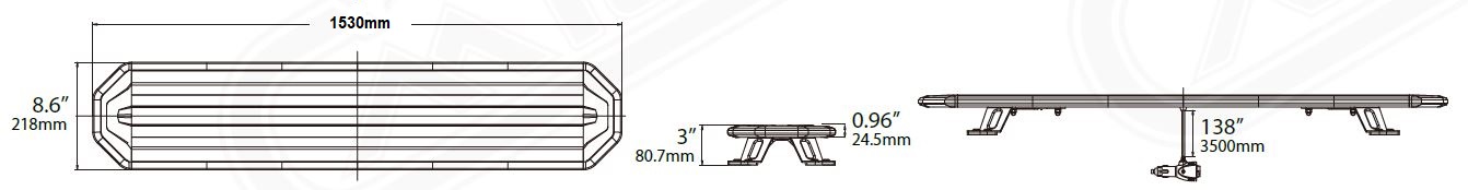 SLIM LED rampa 1530mm, oranžová, 12-24V, 36+216LED, ECE R65