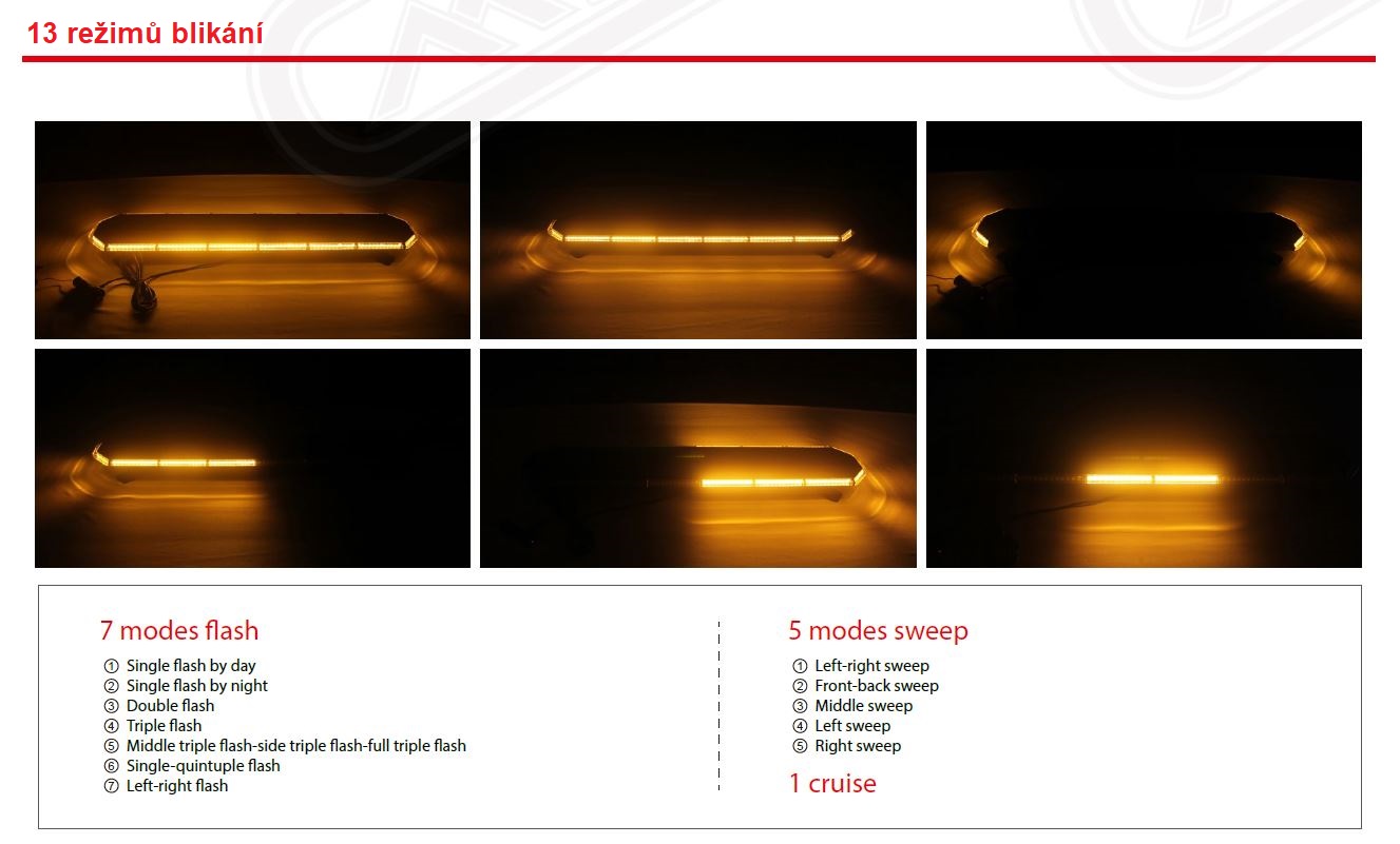 SLIM LED rampa 770mm, oranžová, 12-24V, 36+96LED, ECE R65