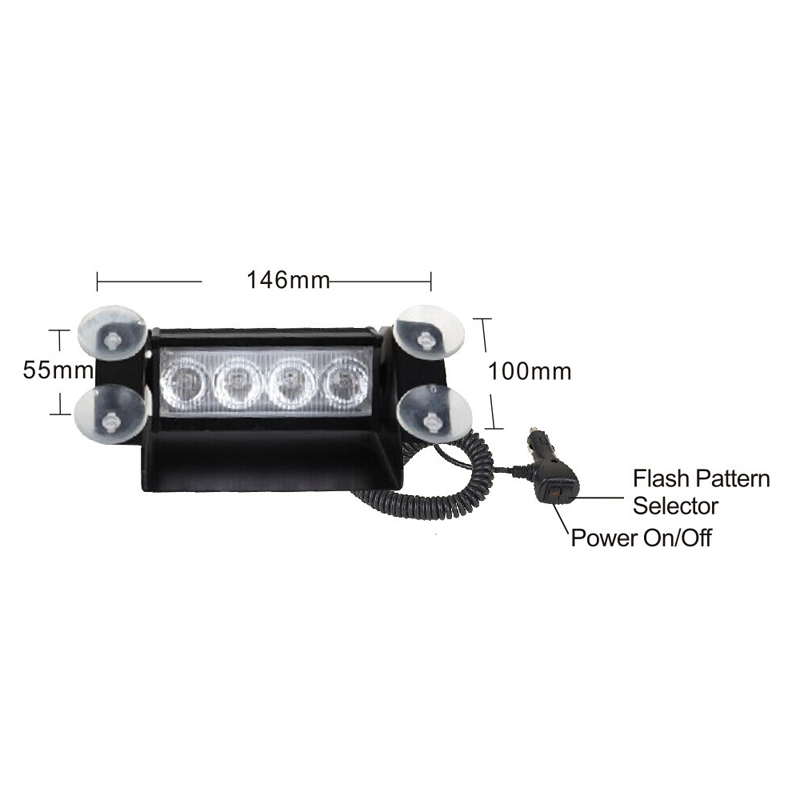 PREDATOR LED vnútorné, 4x3W, 12-24V, oranžové, 146mm