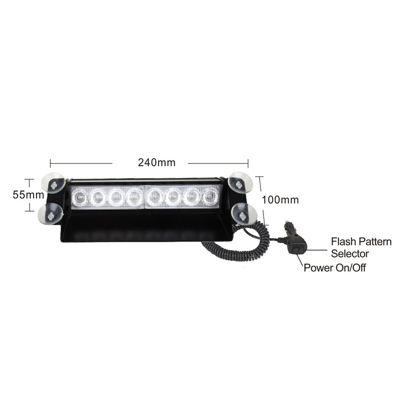 PREDATOR LED vnútorné, 8x3W, 12-24V, oranžové, 240mm