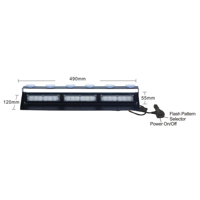 PREDATOR LED vnútorné, 18x3W, 12-24V, modré, 490mm, ECE R10