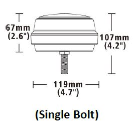LED maják, 12-24V, 12x1W oranžový, pevná montáž, ECE R65