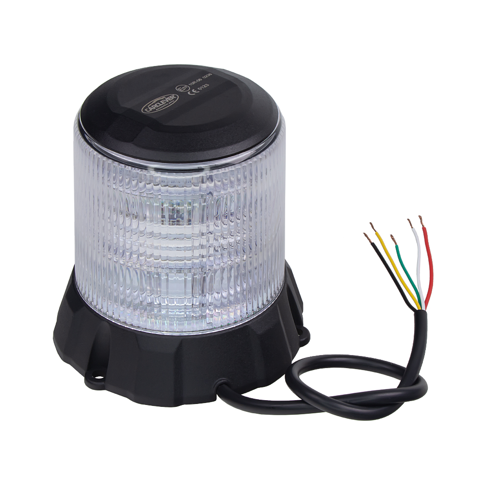 Robustný modro-červený LED maják, čierny hliník, 96W, ECE R10