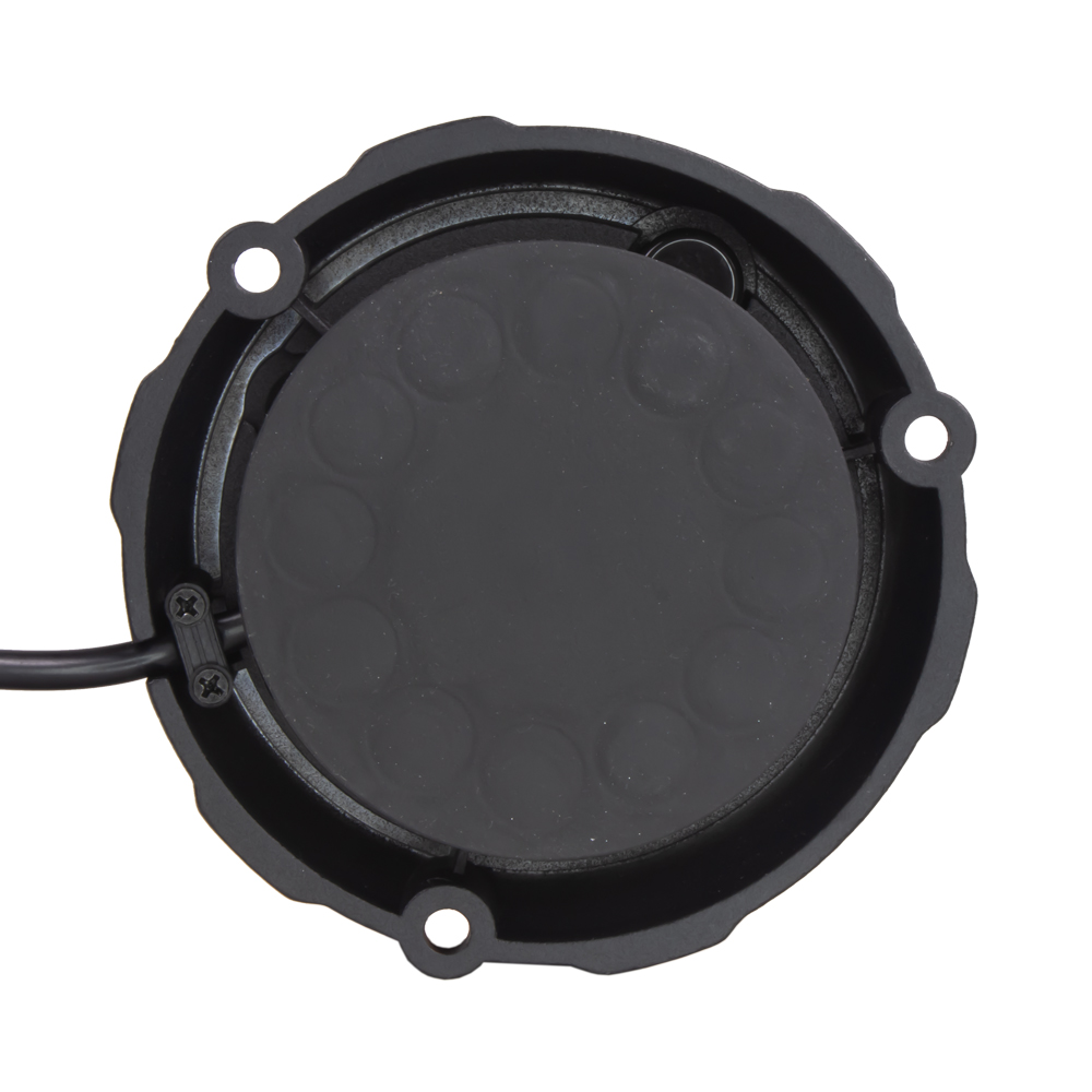 Robustný oranžový LED maják, čierny hliník, 96W, ECE R65