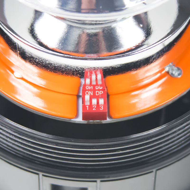 LED maják, 12-24V, 18x3W, oranžový magnet, ECE R65