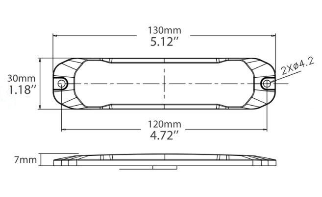 PROFI SLIM výstražné LED svetlo vonkajšie, modré, 12-24V, ECE R10