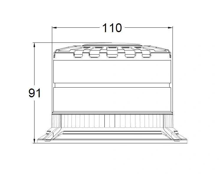 LED maják, 12-24V, 16xLED oranžový, pevná montáž, smoke, ECE R65