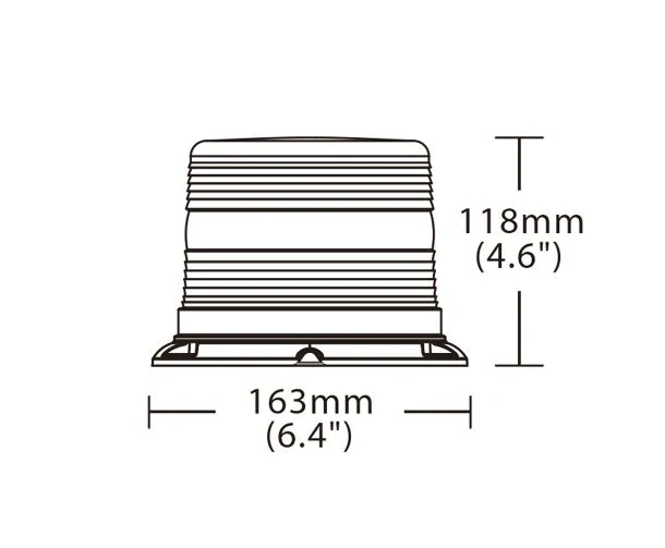 LED maják, 12-48V, 48xLED oranžový, pevná montáž, ECE R65