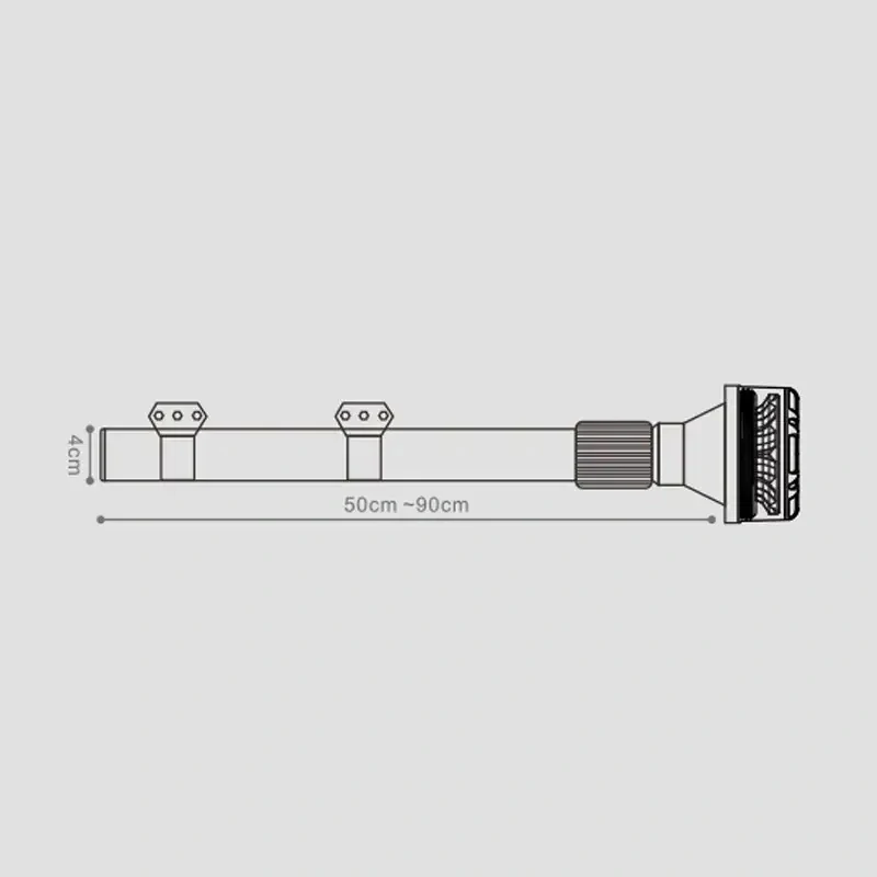 LED maják, 12-24V, 12x3W modrý s teleskopickou tyčou na motocykel, ECE R10