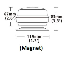LED maják, 12-24V, 12x1W oranžový, magnet, ECE R65