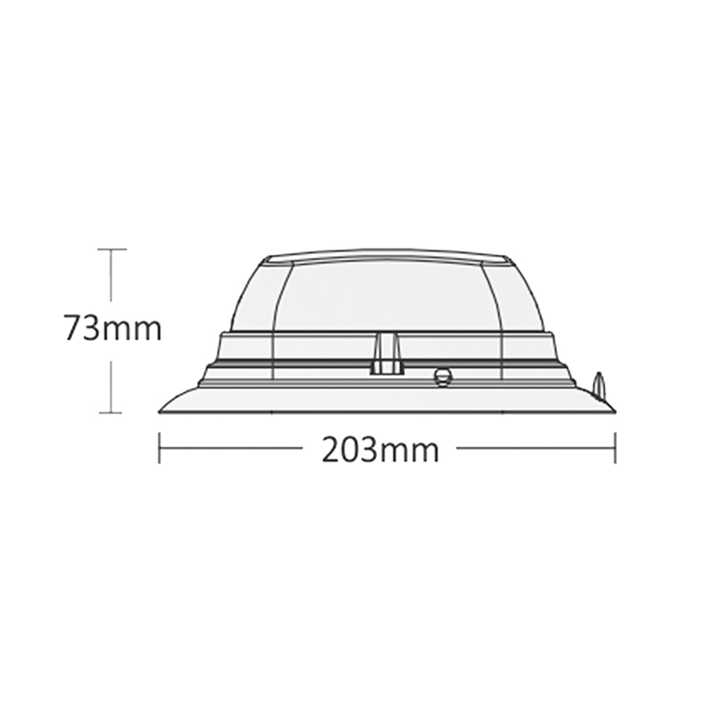 LED maják, 12-24V, 164 x 164mm, 64LED oranžový magnet, ECE R10 R65