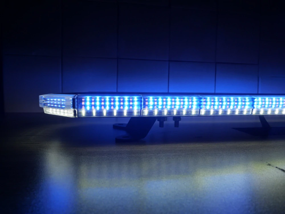 LED rampa 1400mm, oranžovo červeno/modrá+biela, 10-30V, ECE