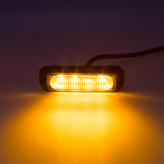 SLIM výstražné LED svetlo vonkajšie, oranžové, 12-24V, ECE R65