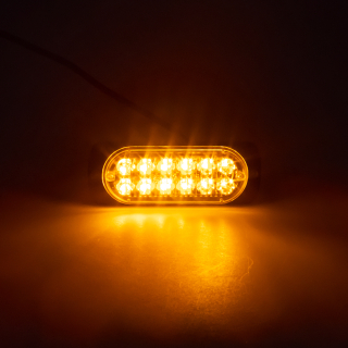 SLIM výstražné LED svetlo vonkajšie, oranžové, 12/24V,12 x 1W