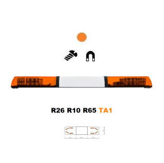LED svetelná rampa Optima 90/2P 90cm, Oranžová, biely stred, EHK R65