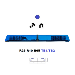 LED svetelná rampa Optima 90/2P 90cm, Modrá, EHK R65