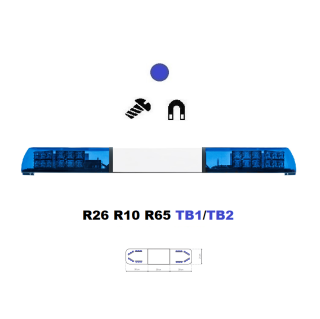 LED svetelná rampa Optima 90/2P 90cm, Modrá, biely stred, EHK R65