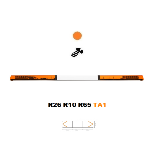 LED svetelná rampa Optima 60 160cm, Oranžová, biely stred, EHK R65