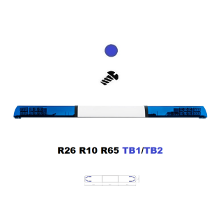LED svetelná rampa Optima 90/2P 160cm, Modrá, biely stred, EHK R65