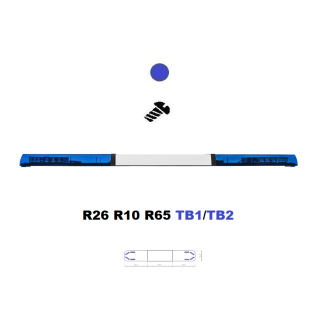 LED svetelná rampa Optima 60 140cm, Modrá, biely stred, EHK R65