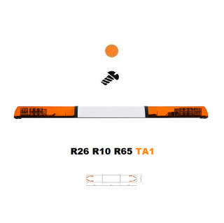 LED svetelná rampa Optima 90/2P 140cm, Oranžová, biely stred, EHK R65