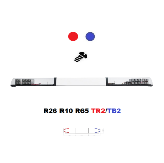 LED svetelná rampa Optima 90/2P 140cm modro / červená, biely stred, EHK R65