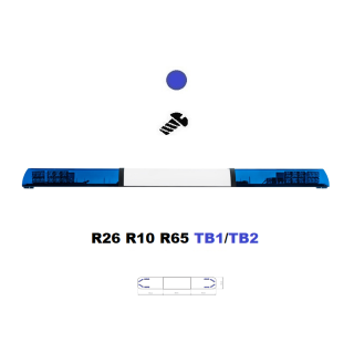 LED svetelná rampa Optima 90/2P 140cm, Modrá, biely stred, EHK R65