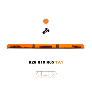 LED svetelná rampa Optima 90C 140cm, Oranžová, EHK R65