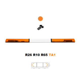 LED svetelná rampa Optima 90 140cm, Oranžová, biely stred, EHK R65