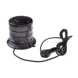 LED maják, 12-24V, 24xLED oranžový, magnet, smoke, ECE