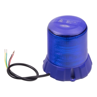 Robustný modrý LED maják, modrý hliník, 96W, ECE R65