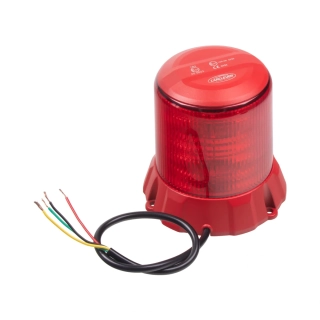Robustný červený LED maják, červený hliník, 96W, ECE R65