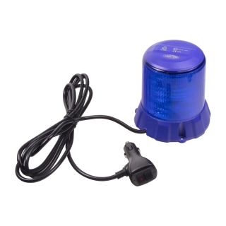 Robustný modrý LED maják, modrý hliník, 96W, ECE R65