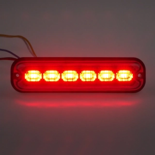 PREDATOR 6x4W LED, 12-24V, červený, ECE R10