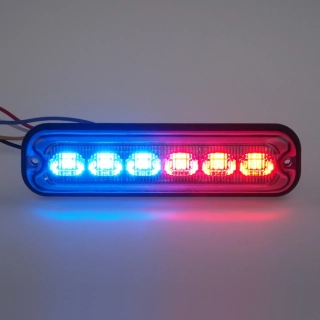 PREDATOR 6x4W LED, 12-24V, červeno-modrý ECE R10