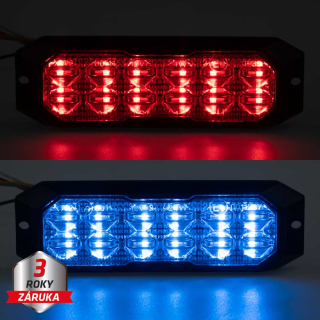 PROFI výstražné LED svetlo vonkajšie, červeno-modré, 12-24V, ECE R10