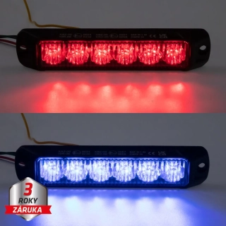 PROFI výstražné LED svetlo vonkajšie, červeno-modré 12-24V, ECE R65