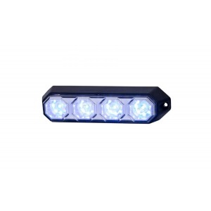 Výstražné svietidlo 4 LED 12 / 24V modré L2313