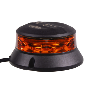 Robustný oranžový LED maják, čierny hliník, 36W, ECE R65