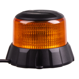 Robustný oranžový LED maják, čierny hliník, 48W, ECE R65